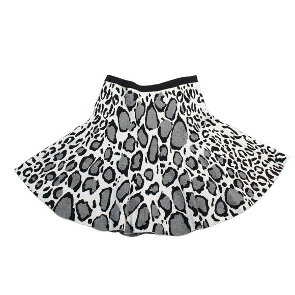 Ohne Titel Dresses & Skirts - Ohne Titel Medium Snow Leopard Animal Print Skater Flare Textured Pull On Skirt